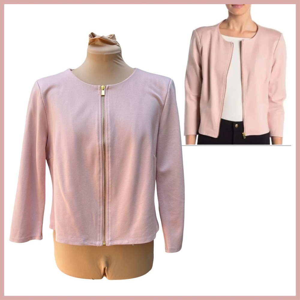 Large EUC - Philosophy Dusty Pink Zippered Cardigan